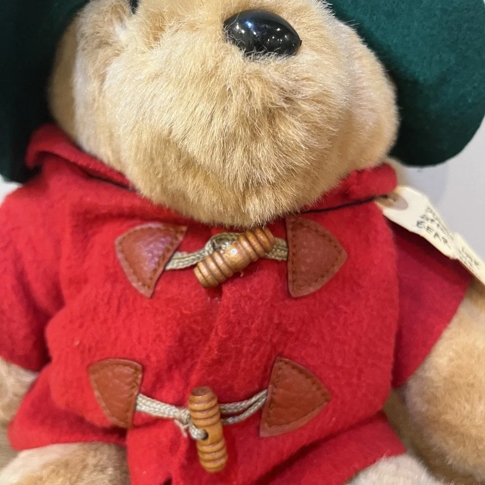 VTG Eden Toys Paddington Bear Plush Red Coat Darkest Peru Tag Stuffed Animal 16